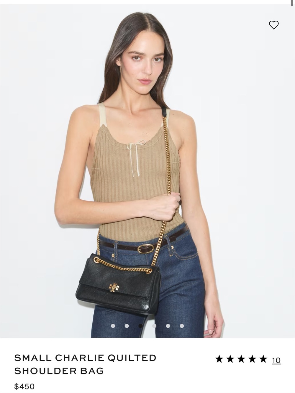 NWT Tory Burch SMALL CHARLIE QUILTED SHOULDER BAG - Picture 11 of 12